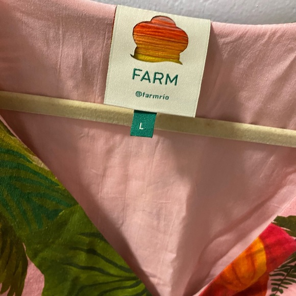 Farm Rio Pink Cocoa Forest Cut-Out Mini Dress large - Picture 6 of 7